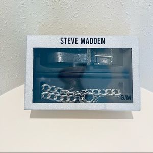 Steve Madden 2 Belts Set Faux Leather & Chain Belts Size S-M NIB